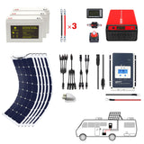 POWERECO 220 Watt Flexible RV Solar System