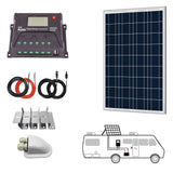 100W 12V Polycrystalline Solar RV Kit w/ 20A MPPT Charge Controller