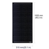 500W 12 Volt All Black Monocrystalline Solar Panel (5 Pack, 5x100W)