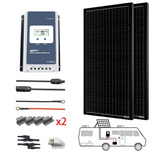 400 Watt Monocrystalline Solar RV Kit w/ 40A MPPT Charge Controller (2x200W 40A Kit)