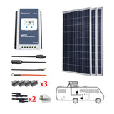 300W 12V Polycrystalline Solar RV Kit w/ 30A MPPT Charge Controller (3x100W)