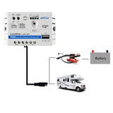 ACOPOWER 10A Charge Controller with SAE connectors and Alligator Clips - acopower