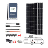 400W 12V Monocrystalline Solar RV Kit w/ 40A MPPT Charge Controller (4x100W)