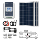 400W 12V Polycrystalline Solar RV Kit w/ 40A MPPT Charge Controller (4x100W 40A)